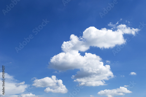 White cloud on clear blue sky background