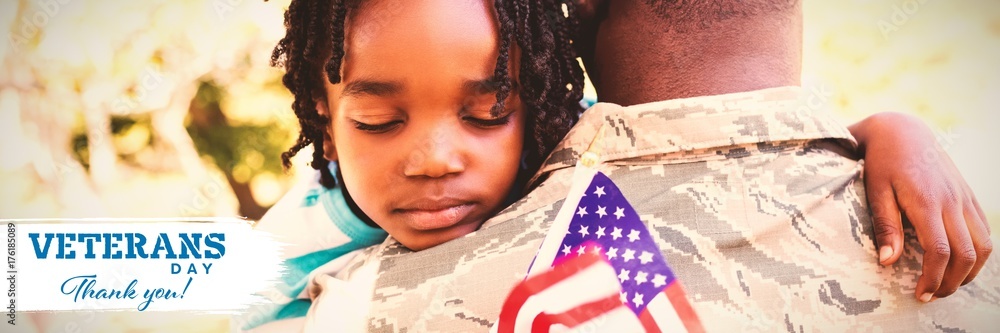 Composite image of logo for veterans day in america  - obrazy, fototapety, plakaty 
