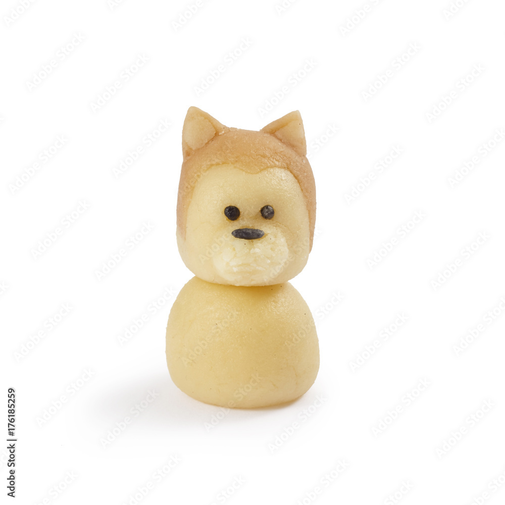 Obraz premium マジパンでつくったわんこ 秋田犬