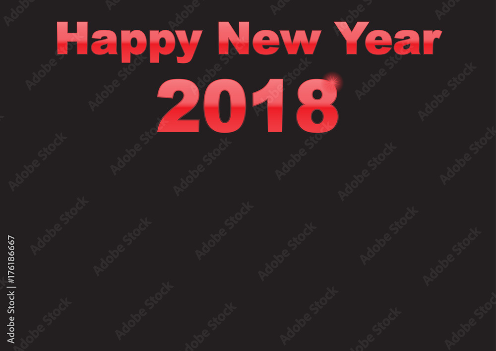Obraz premium Happy New Year 2018 Text with Metallic Design and copy space