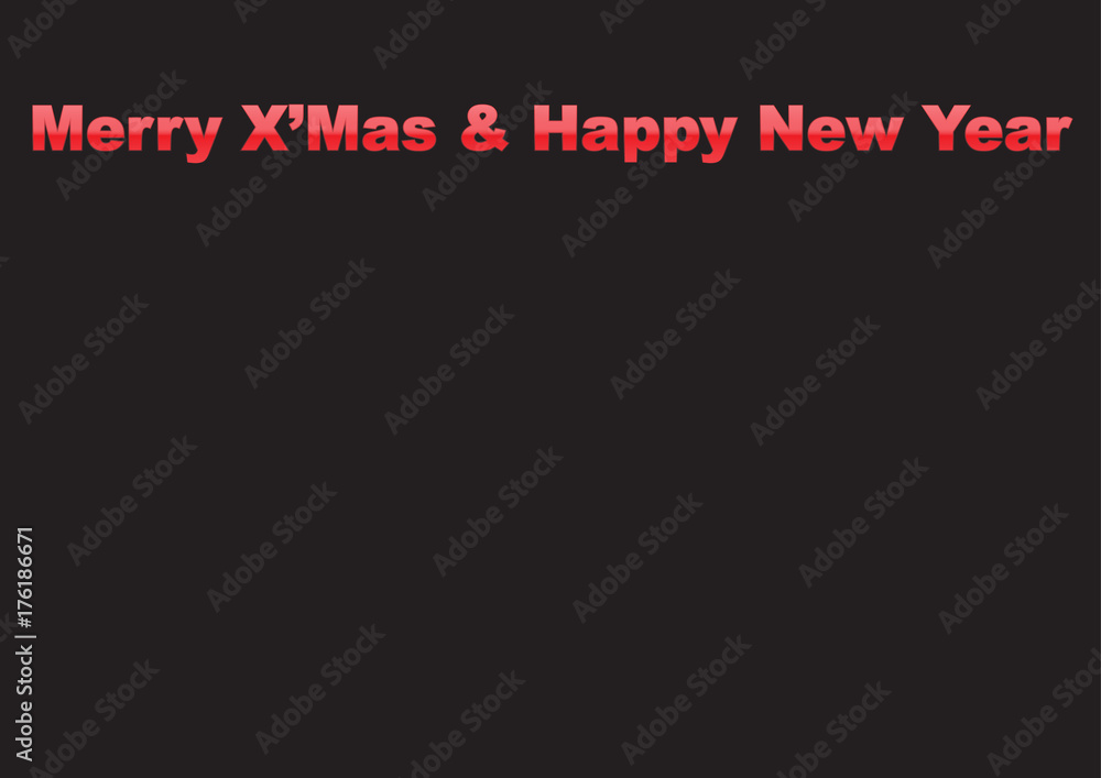 Merry x'mas and happy new year Text with Metallic Design and copy space