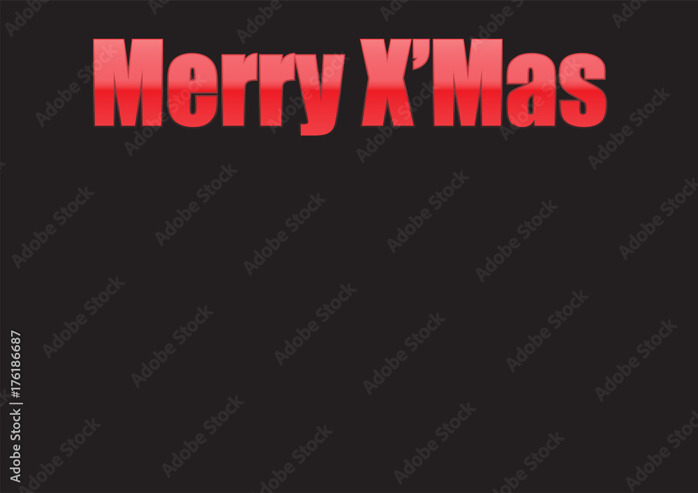 Fototapeta premium Merry x'mas Text with Metallic Design and copy space