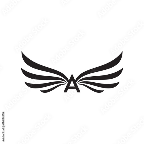 wing a letter logo template