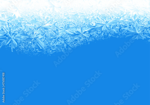 Winter blue ice frost background