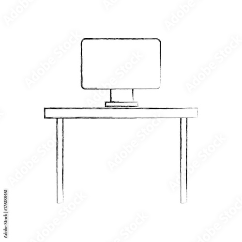 office desk and computer furniture equipment work