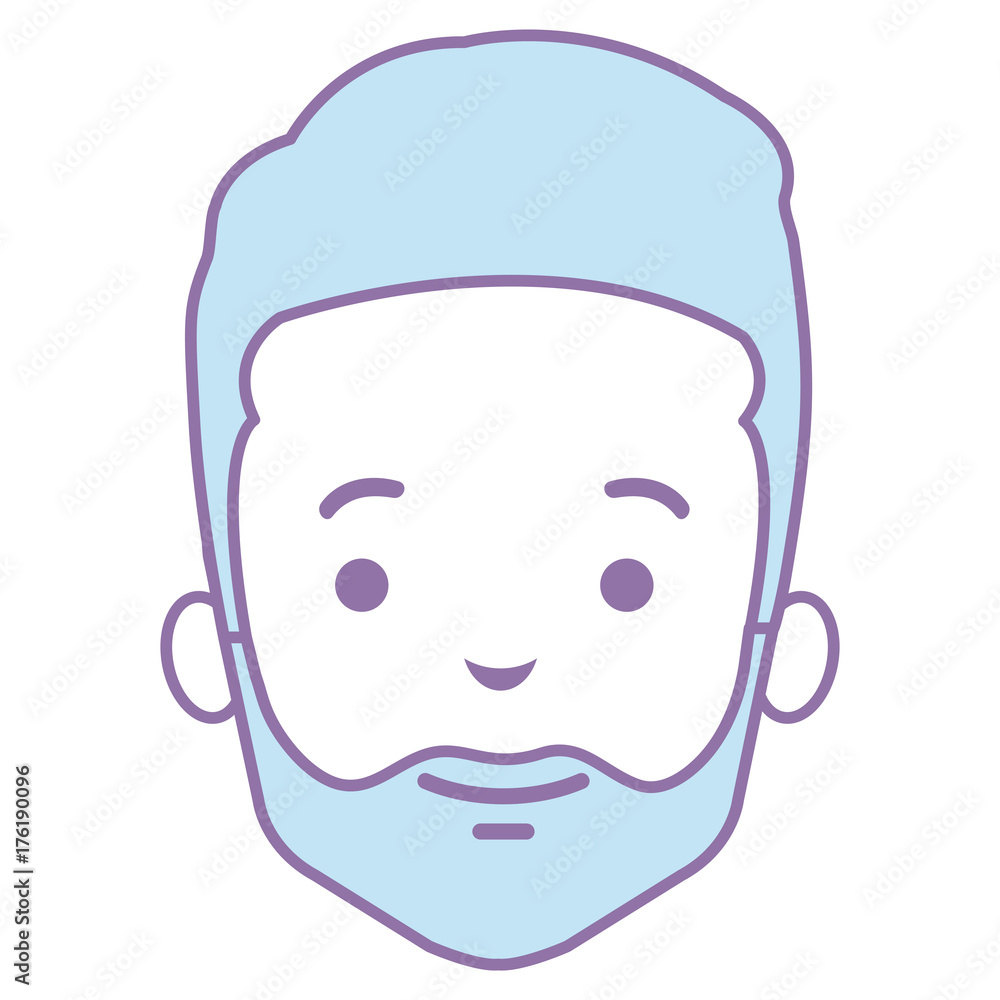 young man head avatar character vector illustration design