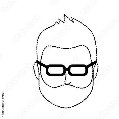 dotted shape default avatar man to social user