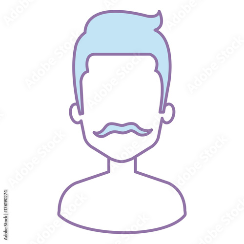 young man shirtless avatar character vector illustration design