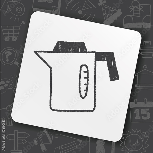 kitchenware hot water bottle doodle drawing