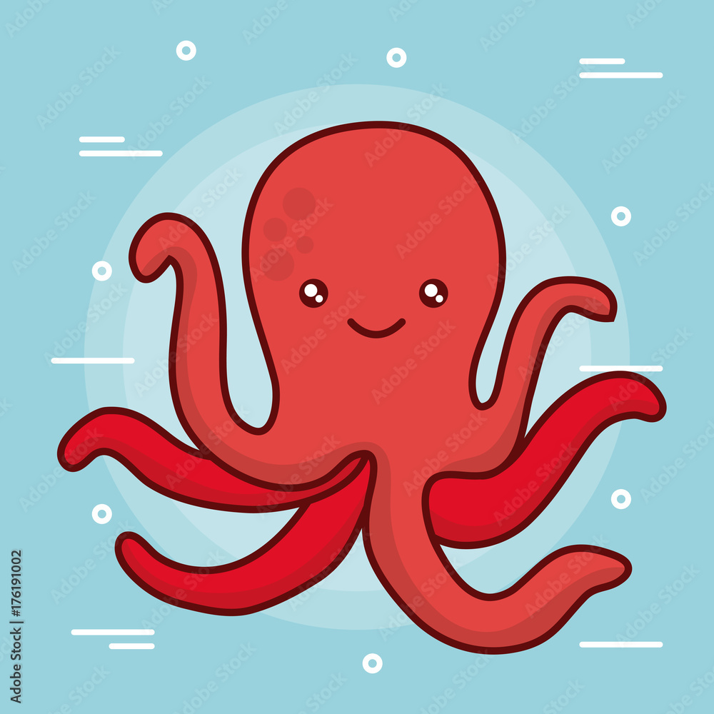 cute octupus icon over blue background colorful design vector illustration cute octupus icon over blue background colorful design vector illustration