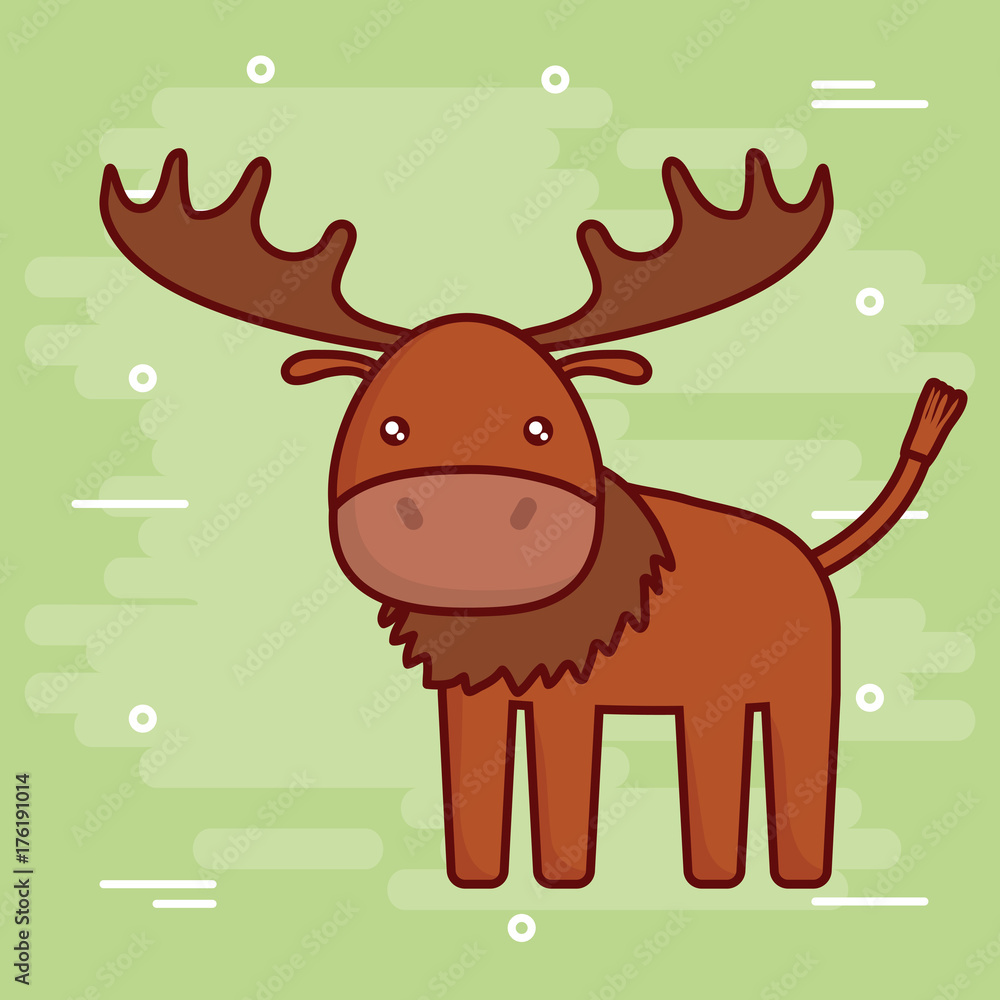 cute deer icon over green background colorful design vector illustration cute deer icon over green background colorful design vector illustration