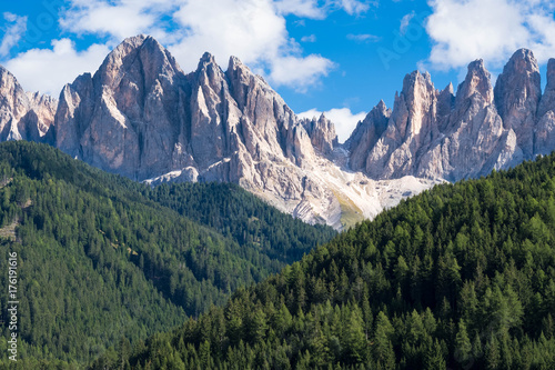 Mountain landscape, Santa Magdalena, Funes, Trentino-Alto Adige, Italy photo