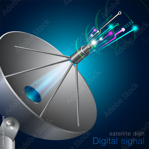 Digital signal satellite dish