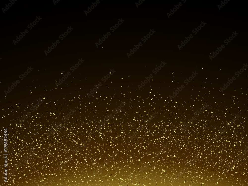 Vector particles golden dust, shimmering glitter texture - obrazy, fototapety, plakaty 