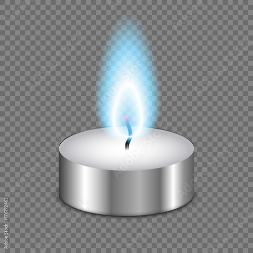 Candle tealight or tea light . burning flame fire