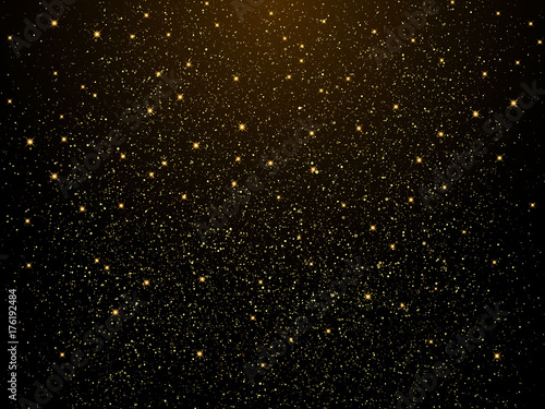 Vector particles golden dust, shimmering glitter texture