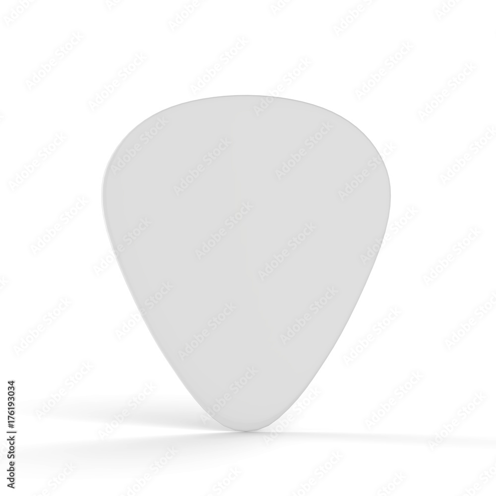 Fototapeta premium Guitar Mediator Mock-Up Template On Isolated White Background, Ready For Your Design, 3D Illustration