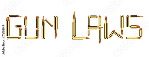 bullet ammo gun laws on white background