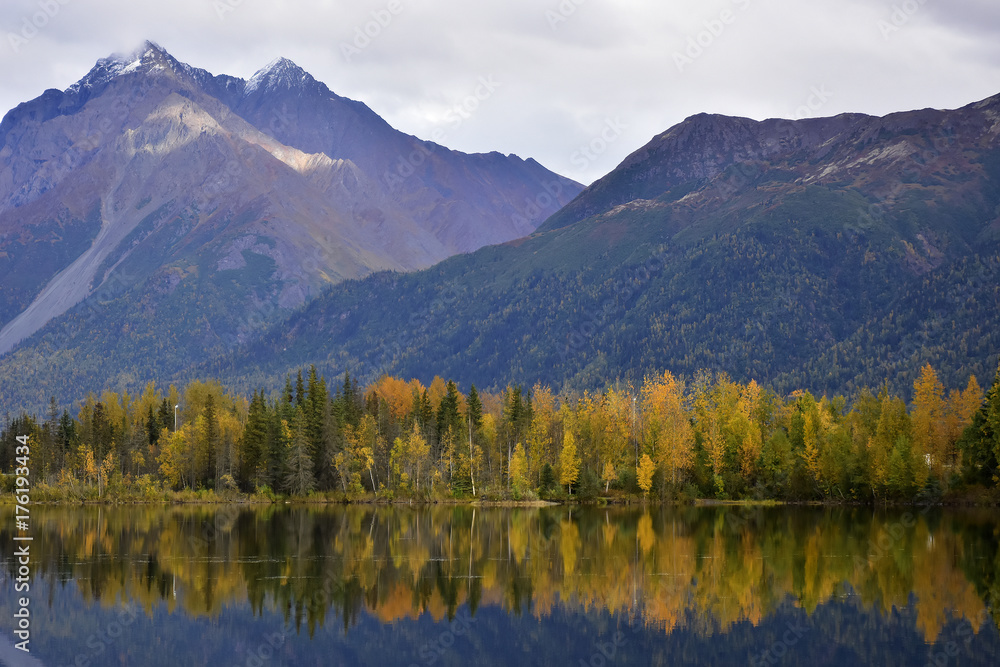 Autumn Lake and Mountains