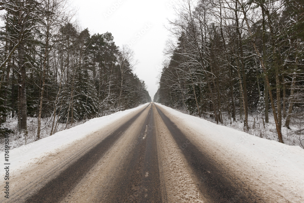 Road under the snow Road under the snow