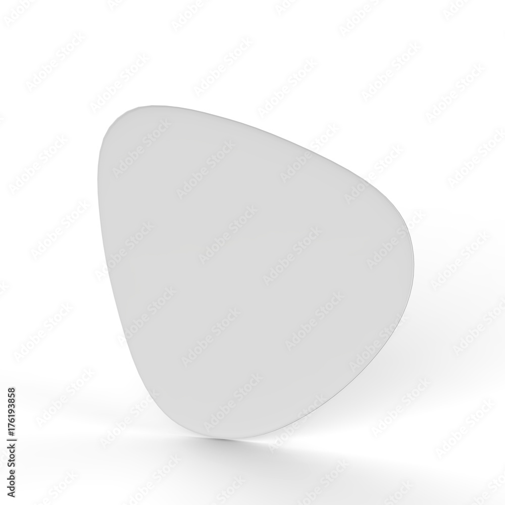 Guitar Mediator Mock-Up Template On Isolated White Background, Ready For Your Design, 3D Illustration Guitar Mediator Mock-Up Template On Isolated White Background, Ready For Your Design, 3D Illustration