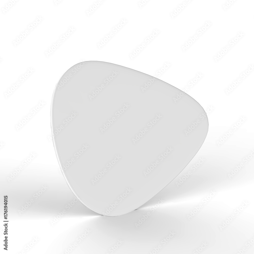 Guitar Mediator Mock-Up Template On Isolated White Background, Ready For Your Design, 3D Illustration Guitar Mediator Mock-Up Template On Isolated White Background, Ready For Your Design, 3D Illustration