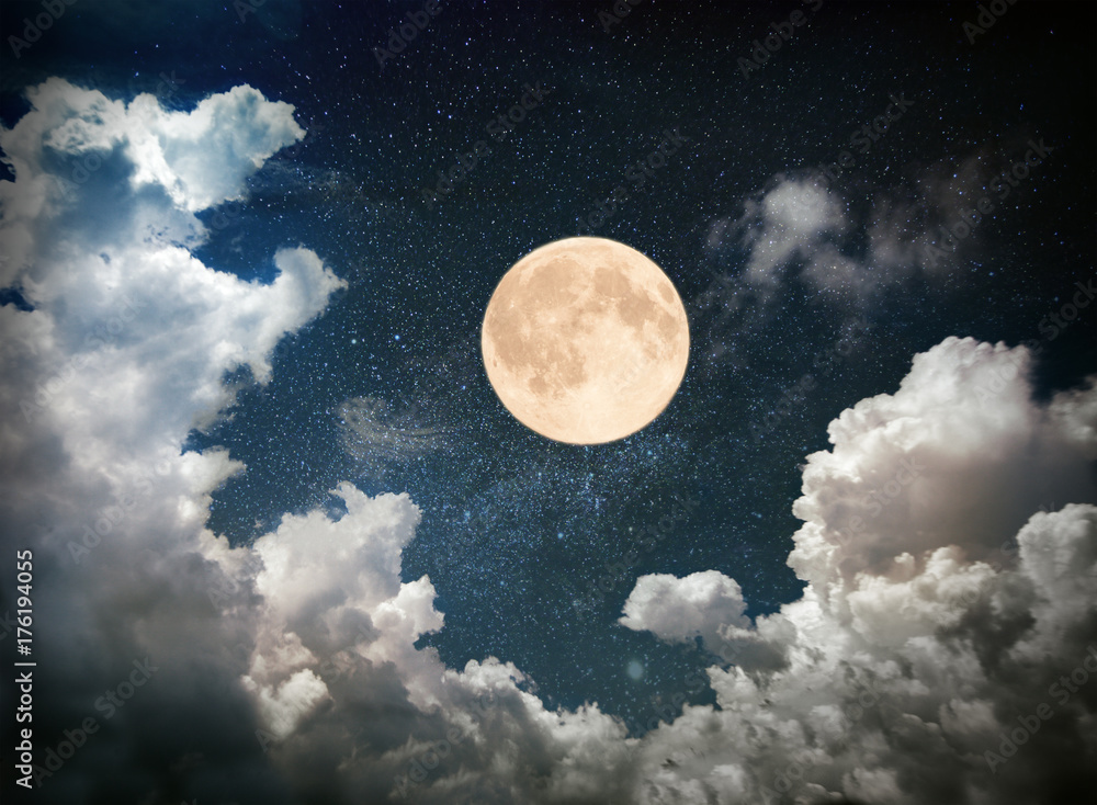 Fototapeta full moon on night sky