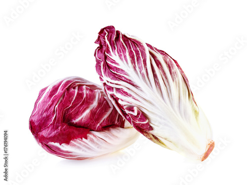 Radicchio, red salad isolated on white background photo
