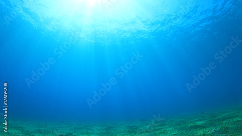 Fototapeta Naklejka Na Ścianę i Meble -  Underwater blue water background