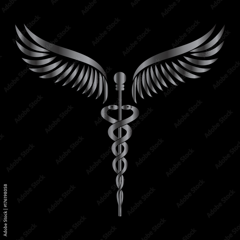 Caduceus - medicine symbol vector illustration. Caduceus - medicine symbol vector illustration.