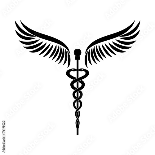 Caduceus - medicine symbol vector illustration.