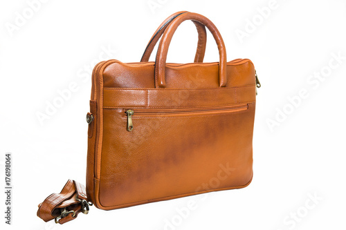 Leather bag made from high quality leather for executives. Available with clipping path
