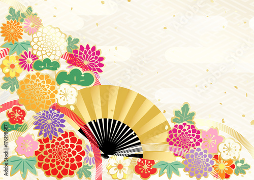 扇　和柄　新年
