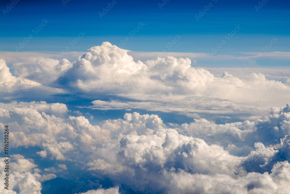 Naklejka premium Sky and clouds from a plane over Spain 