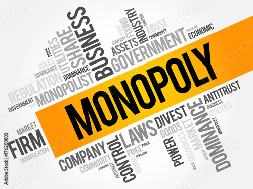 Monopoly word cloud collage, business concept background