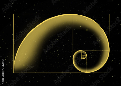 Vászonkép The Universal Architecture / The Golden Spiral representing Sacred Geometry