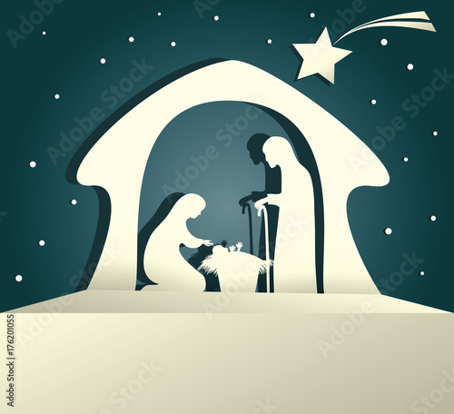 Nativity scene with Holy Family
