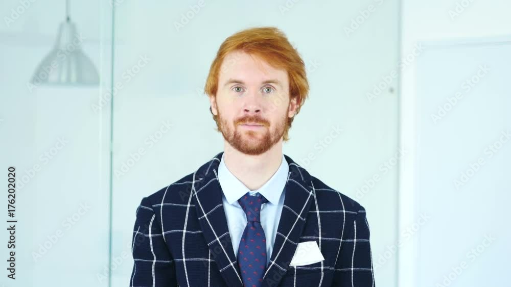 Flying Kiss for Love by Redhead Businessman Flying Kiss for Love by Redhead Businessman
