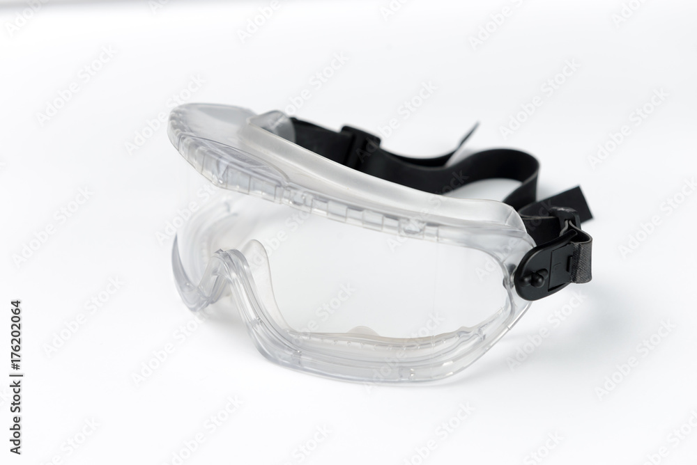 Goggles, Safety glasses isolated on white background Goggles, Safety glasses isolated on white background