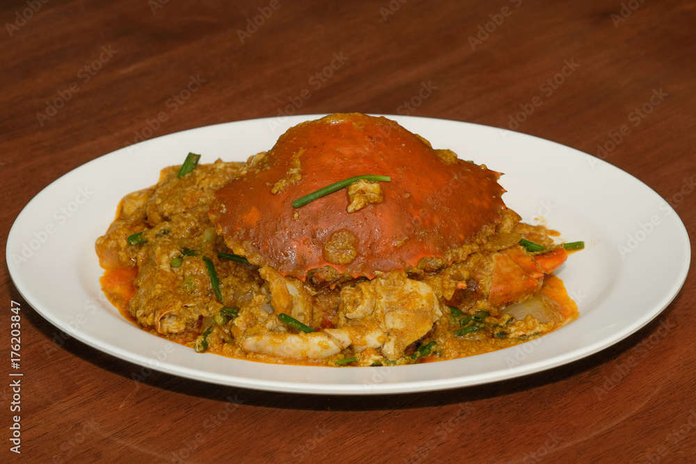 Fried crab with curry powder Fried crab with curry powder