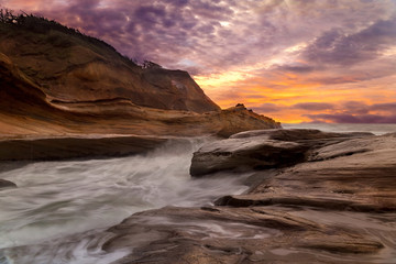 Keuken achterwand Kust Cape Kiwanda zonsondergang Oregon kust  © David Gn