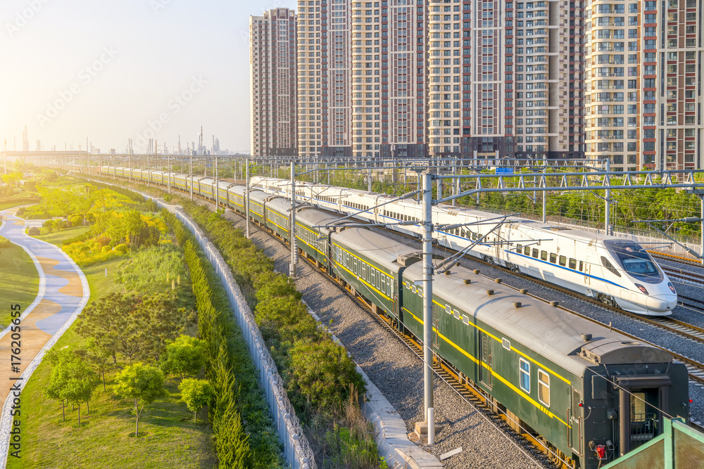 Naklejka premium A Benz train