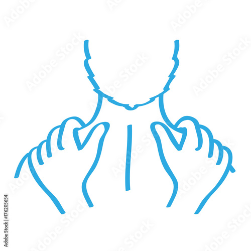 Handgezeichnetes Massage-Symbol in blau