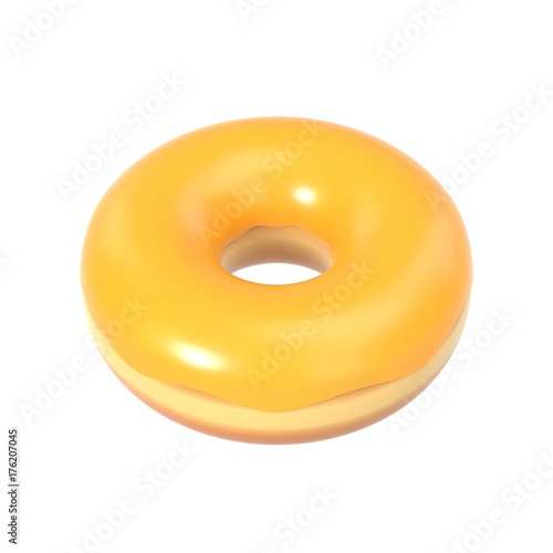 Delicious colorful donut with shiny sweet icing