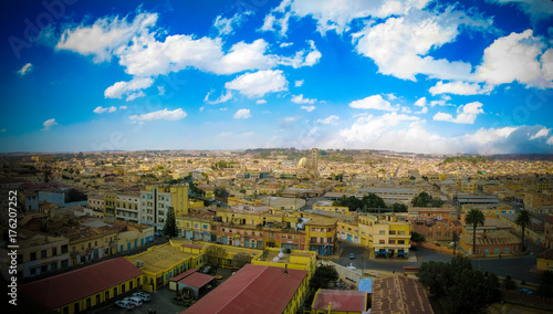 Aerial view to Asmara, capital of Eritrea photo