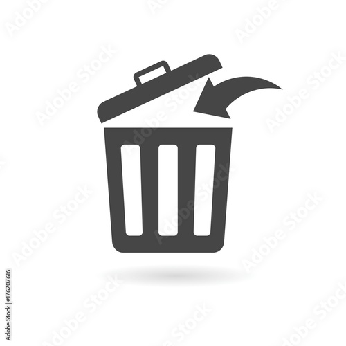 Trash bin or trash can symbol icon
