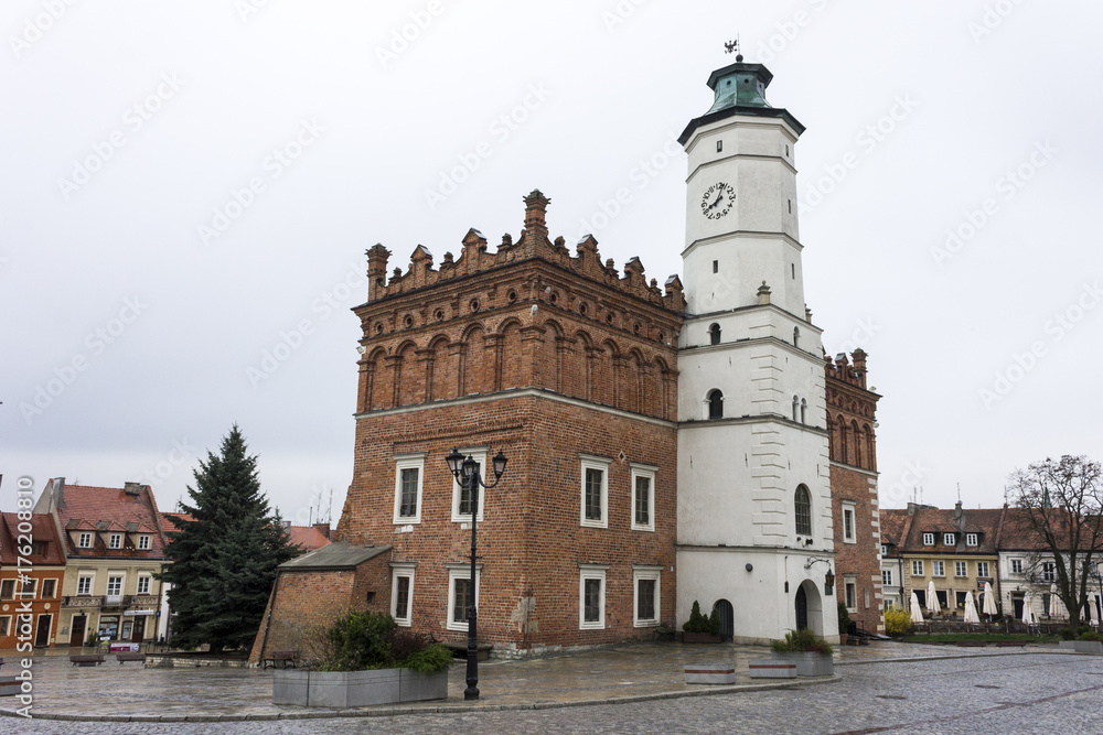 The Sandomierz Town Hall (Ratusz w Sandomierzu) in Poland, built in the 14th Century,