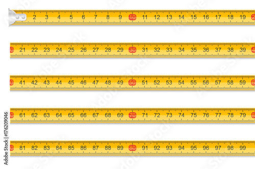 measuring tape one meter in length stock vector illustration