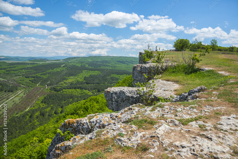 Crimean landscape. View from the top of Chufut-Kale