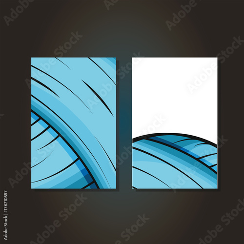 Visit cards with yarn ball pattern in vector